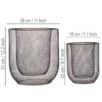 Produkt Czarny metalowy koszyczek na świece, Ø28,5/18 cm, zestaw 2 szt.