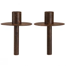 Produkt Świecznik na butelki o wyglądzie rdzy Ø8,5cm W12cm 2szt