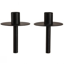 Produkt Świecznik na butelki czarny metalowy wys. 12cm 2szt