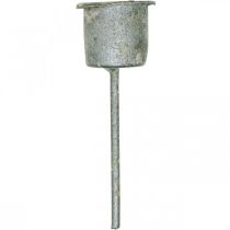 Produkt Świecznik wtykowy Shabby Chic szary Ø3cm W8,5cm 8 szt
