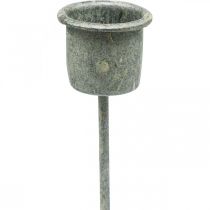 Produkt Świecznik wtykowy Shabby Chic szary Ø3cm W8,5cm 8 szt