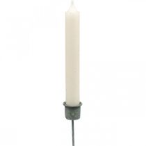 Produkt Świecznik wtykowy Shabby Chic szary Ø3cm W8,5cm 8 szt