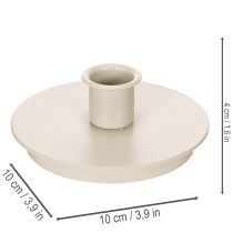 Produkt Okrągłe świeczniki w kolorze kremowym na świece stożkowe, dekoracja stołu, 10 cm, 2 sztuki