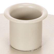 Produkt Okrągłe świeczniki w kolorze kremowym na świece stożkowe, dekoracja stołu, 10 cm, 2 sztuki