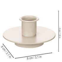 Produkt Metalowy świecznik w kolorze matowego beżu, mały świecznik na świece stożkowe, 8 cm, 3 sztuki
