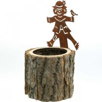 Produkt Drewniana doniczka doniczka z drewna imitującego rdzę strach na wróble wys. 24,5 cm