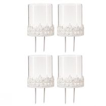 Produkt Świecznik z cierniowym świecznikiem na tealighty biały wys. 8cm 4 szt