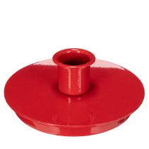 Produkt Kompaktowe, czerwone metalowe świeczniki na świece stożkowe o średnicy 10 cm, 2 sztuki