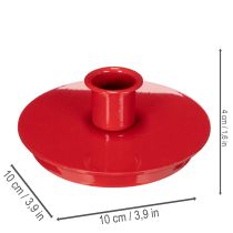 Produkt Kompaktowe, czerwone metalowe świeczniki na świece stożkowe o średnicy 10 cm, 2 sztuki