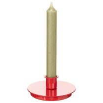 Produkt Kompaktowe, czerwone metalowe świeczniki na świece stożkowe o średnicy 10 cm, 2 sztuki
