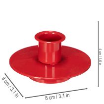 Produkt Małe czerwone świeczniki na świece stożkowe 8cm, 3 sztuki