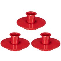 Produkt Małe czerwone świeczniki na świece stożkowe 8cm, 3 sztuki