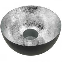 Produkt Świecznik czarny srebrny ozdoba świąteczna Ø13cm W6,5cm