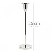 Produkt Świecznik srebrny metalowy deco świecznik nowoczesny H26cm