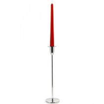 Produkt Świecznik srebrny metalowy dekoracyjny na świece patyczkowe H31cm