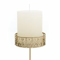 Produkt Kwiatowe świeczniki do zatykania, złote Ø7,4cm W12,5cm, 4 sztuki, wygląd antyczny