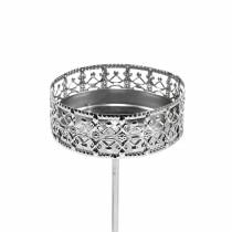 Produkt Filigranowy świecznik do zatykania srebrny Ø6,4cm W12,5cm 4 sztuki, wygląd antyczny