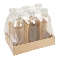 Produkt Świecznik butelki dekoracyjne mini wazony szkło przezroczyste wys. 19,5cm 6 szt