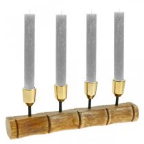 Produkt Świecznik wykonany z metalu, drewna mango, wygląd bambusa L29,5cm Ø2,2cm