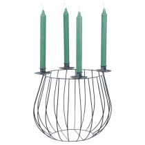 Produkt Świecznik metalowy szary kosz z siatki Ø25/10,5 cm, zestaw 2 szt