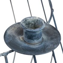 Produkt Świecznik metalowy szary kosz z siatki Ø25/10,5 cm, zestaw 2 szt