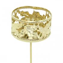 Produkt Świecznik na tealight do przyklejania, dekoracja adwentowa, świecznik ostrokrzewu dekor Złoty Ø5,5cm 4szt.