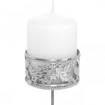 Produkt Świecznik z zatyczką na palmę, tea light do wieńca adwentowego srebrny Ø5,5cm 4szt.