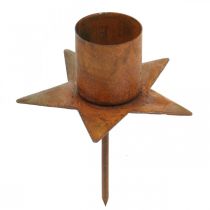 Produkt Świecznik gwiazda do przyklejania, rdzawy, dekoracja adwentowa, 6 cm, 4 sztuki