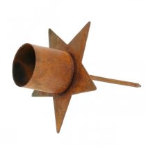Produkt Świecznik gwiazda do przyklejania, rdzawy, dekoracja adwentowa, 6 cm, 4 sztuki
