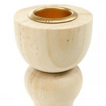 Produkt Świecznik drewniany dekoracja stołu na świece stożkowe wys. 17cm 2 szt.