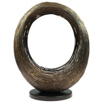 Świecznik metalowy z rzeźbą dekoracyjną, świecznik na tealighty wys. 45cm