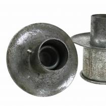 Produkt Zestaw świeczników schodkowych srebrny antyczny Ø9,5-10,5cm H7-14cm 4szt.