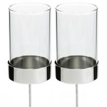 Produkt Świecznik do zaślepki metal/szkło Ø5cm W14cm 4 szt