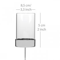 Produkt Świecznik do zaślepki metal/szkło Ø5cm W14cm 4 szt