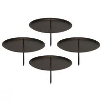 Produkt Świecznik do zatykania Advent czarny metalowy Ø10cm 4 szt