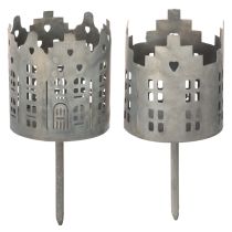 Produkt Podgrzewacz i świecznik z kolcem, wzór domku, 6 cm, 2 sztuki