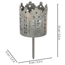 Produkt Podgrzewacz i świecznik z kolcem, wzór domku, 6 cm, 2 sztuki