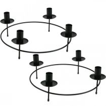 Produkt Świecznik pierścieniowy świeczniki świecznik czarny Ø33,5cm W11cm 2 szt