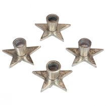 Produkt Świecznik srebrny sztyft świecznik gwiazda 8x8x4,5cm 4szt