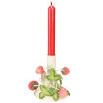 Produkt Świecznik metalowy dekoracja truskawka krem letni wys. 13cm