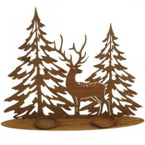 Produkt Świecznik dekoracja okienna jelenie w leśnej rdzy dekoracja 38x30cm