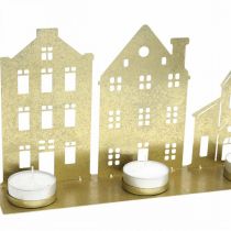Produkt Świecznik Lampki choinkowe Deco Domy Złoto 52×12cm