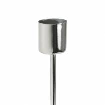 Produkt Zestaw metalowych świeczników na świece patyczkowe srebrne Ø2,2cm H28cm 2szt.