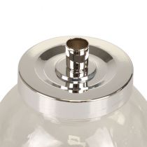 Produkt Świecznik szklany metalowy świecznik srebrny Ø10,5cm 4 szt