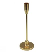 Świecznik w kształcie złotego kija, metalowy świecznik wys. 26cm