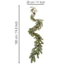 Produkt Ozdobna gałązka sosnowa, sztuczny wianek do zimowych aranżacji, 190 cm