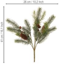 Produkt Sztuczna gałązka jodły z szyszką, 41 cm