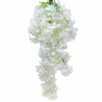 Produkt Gałąź kwiatu wiśni z 5 gałęziami, biała, sztuczna, 75 cm