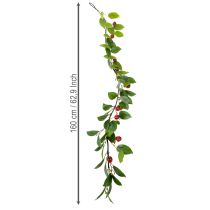 Produkt Sztuczna girlanda z wiśniami. Idealna do naturalnej dekoracji pokoju. Kwiatowy wygląd. 160 cm.