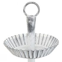 Produkt Patera na ciasto Shabby Chic, metalowa, biała, 2 poziomy Ø16,5 cm